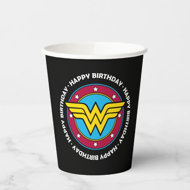 DC Comics | Wonder Woman Circle & Stars Birthday  Paper Cups (Left)