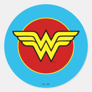 DC Comics   Wonder Woman Logo   Happy Birthday Classic Round Sticker