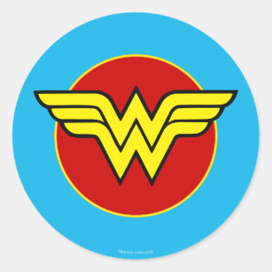 DC Comics   Wonder Woman Logo   Happy Birthday Classic Round Sticker