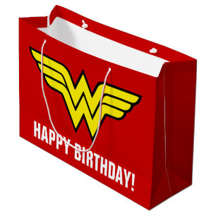 DC Comics Wonder Woman Logo Happy Birthday Large Gift Bag