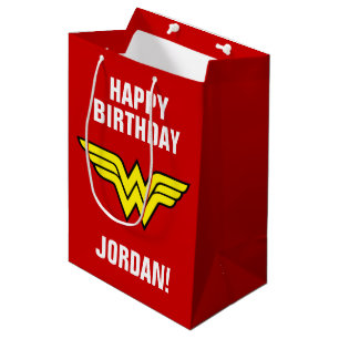 DC Comics   Wonder Woman Logo   Happy Birthday Medium Gift Bag