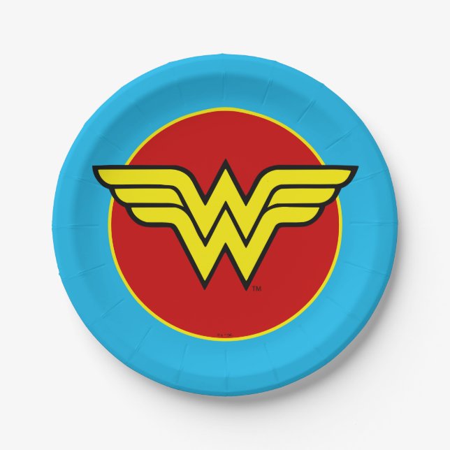 DC Comics | Wonder Woman Logo | Happy Birthday Paper Plate (Front)