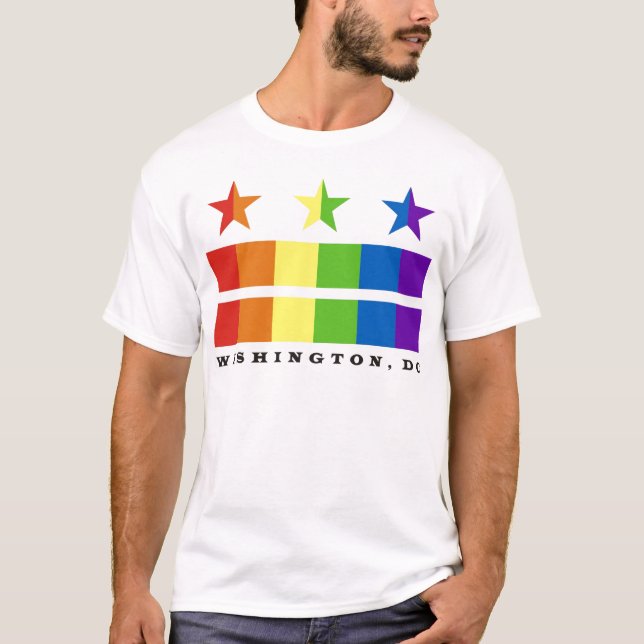 DC flag rainbow with text T-Shirt (Front)