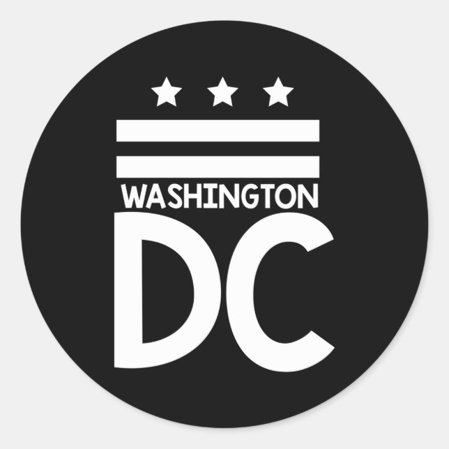 Dc Flag Washington Dc Classic Round Sticker (Front)