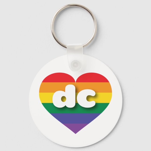 dc gay pride rainbow heart - mini love keychain (Front)