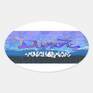 DC Graffiti Oval Sticker