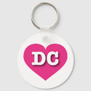 DC Hot Pink Heart - I love DC Keychain