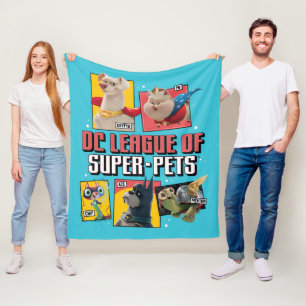 DC League of Super-Pets Character Panels Fleece Blanket