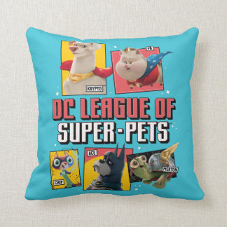 DC League of Super-Pets Character Panels Throw Pillow