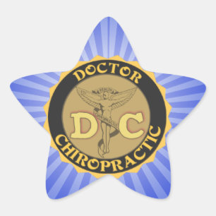 DC LOGO DOCTOR CHIROPRACTIC CADUCEUS STAR STICKER