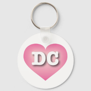 DC Pink Fade Heart - I love DC Keychain