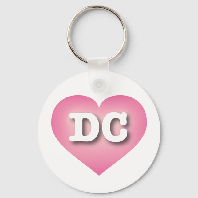 DC Pink Fade Heart - I love DC Keychain (Front)