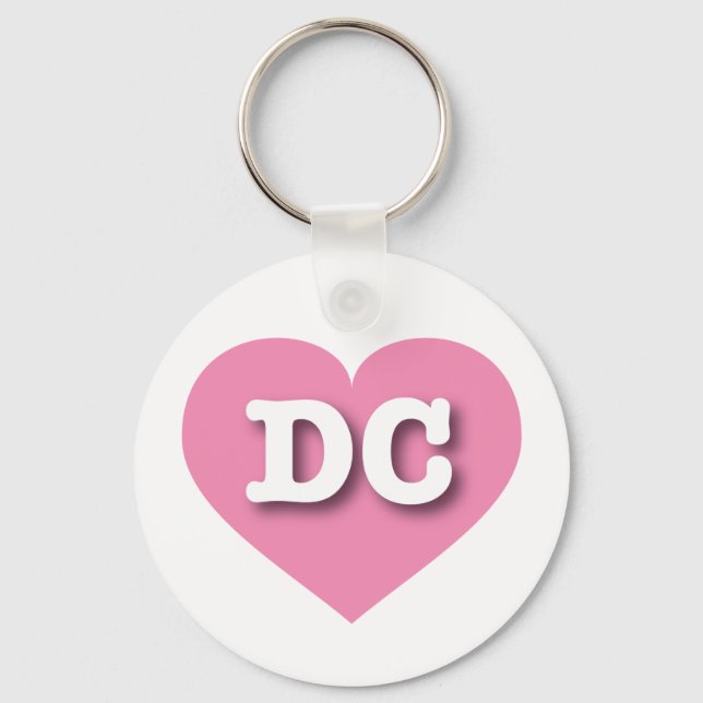 DC Pink Heart - I love DC Keychain (Front)