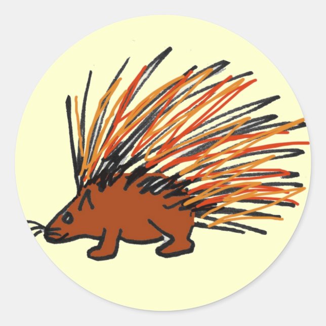 DC- Porcupine Round Stickers (Front)