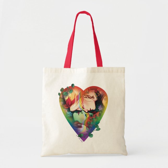 DC Pride Harley Quinn & Poison Ivy Comic Cover Tote Bag (Front)