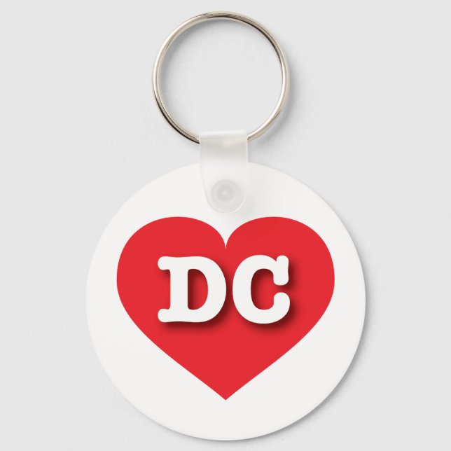 DC Red Heart - I love DC Keychain (Front)