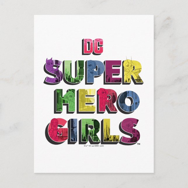 DC Super Hero Girls City Lettering Postcard (Front)