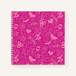 DC Super Hero Girls Pink Icon Pattern Notebook