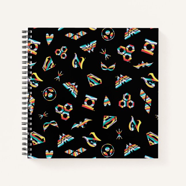 DC Super Hero Girls Rainbow Icon Pattern Notebook (Front)