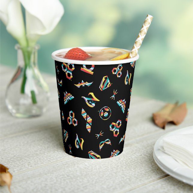 DC Super Hero Girls Rainbow Icon Pattern Paper Cups (Insitu)