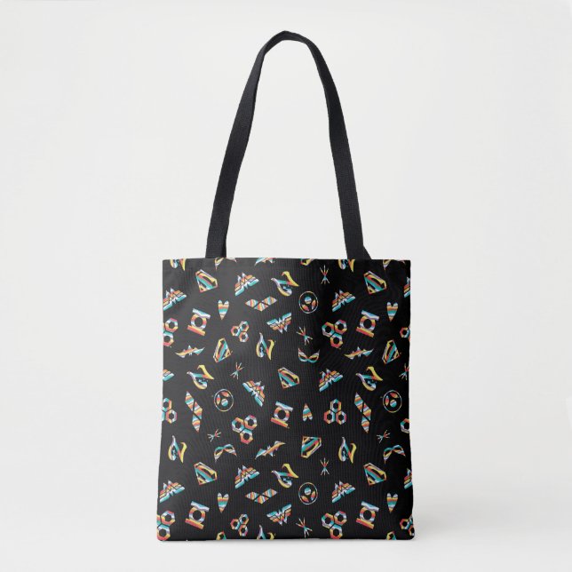 DC Super Hero Girls Rainbow Icon Pattern Tote Bag (Front)