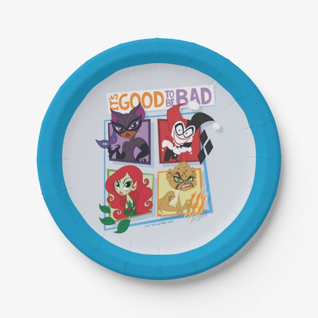 DC Super Villain Girls It's Good To Be Bad Paper Plate (Front)