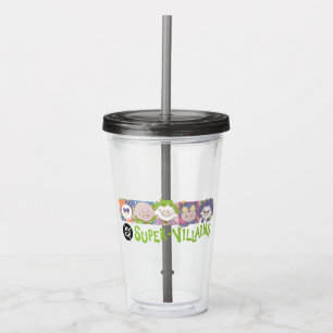 DC Super-Villains Cartoon Lineup Acrylic Tumbler