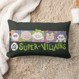 DC Super-Villains Cartoon Lineup Lumbar Pillow