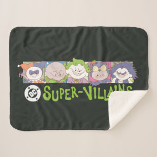 DC Super-Villains Cartoon Lineup Sherpa Blanket