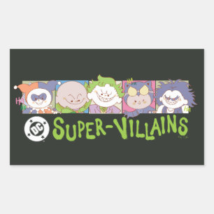 DC Super-Villains Cartoon Lineup Sticker