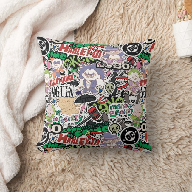 DC Super-Villains Cartoon Pattern Throw Pillow (Blanket)