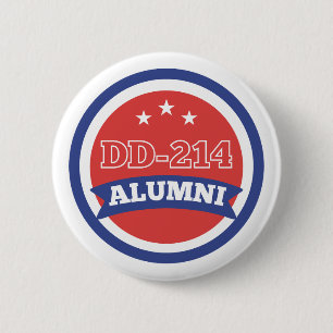 DD-214 Alumni Army Veteran Military Retirement 2 Inch Round Button