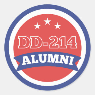 DD-214 Alumni Army Veteran Military Retirement Classic Round Sticker