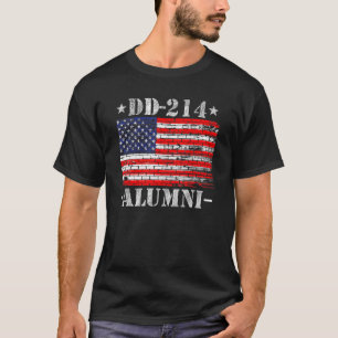 Dd-214 Alumni Military Veteran American Flag Patri T-Shirt