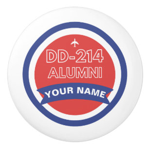 DD-214 Alumni Personalized Airforce Retirement Ceramic Knob