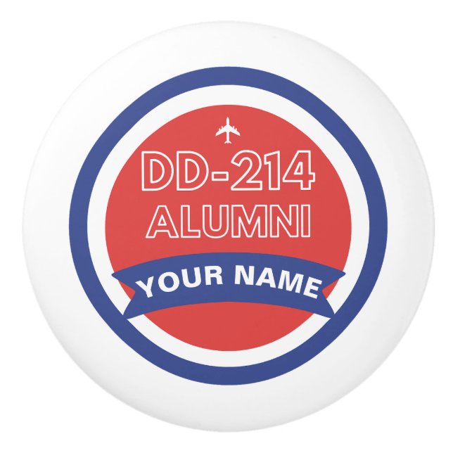 DD-214 Alumni Personalized Airforce Retirement  Ceramic Knob (Front)