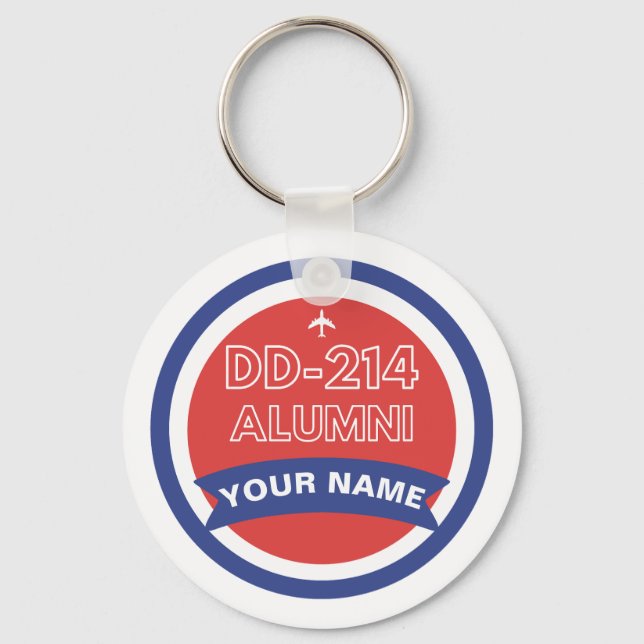 DD-214 Alumni Personalized Airforce Retirement  Keychain (Front)