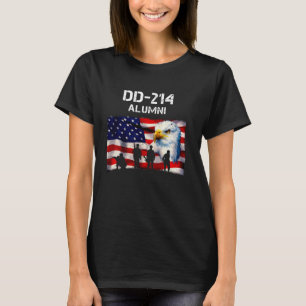 Dd 214 Alumni Retired Military Veteran Flag And Ea T-Shirt