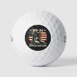DD 24 Official Man Card American Veteran Day Flag Golf Balls