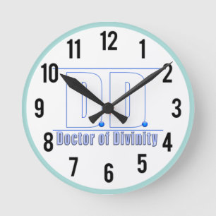DD Doctor of Divinity Acronym LOGO Round Clock
