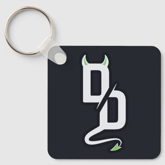 DD Monogram Sticker Keychain (Front)