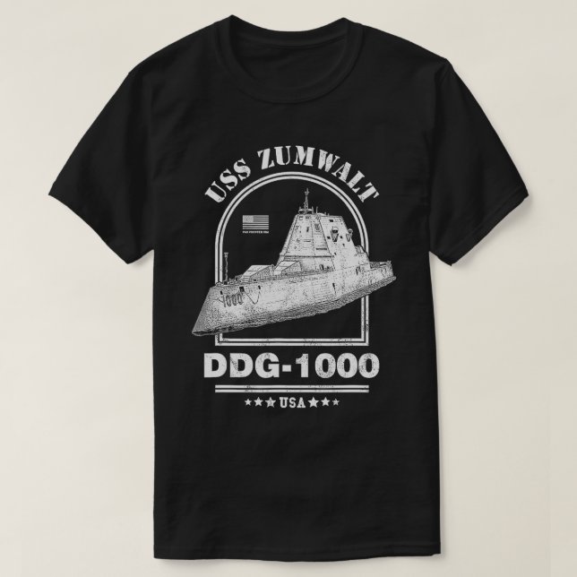 DDG1000 USS Zumwalt  T-Shirt (Design Front)