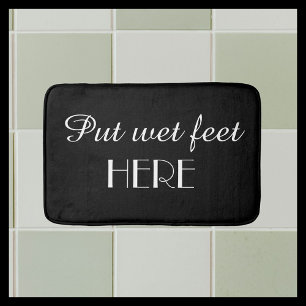 De Bain Tapis en peluche drôle noir et blanc avec les pied