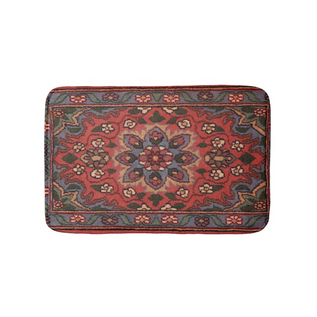 De Bain Tapis floral d'antiquité oriental turc persan tapi (Devant)