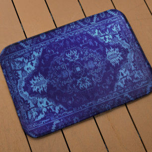 De Bain Tapis oriental - look bleu grunge