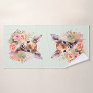 De Beaux Cerfs Entourés De Roses