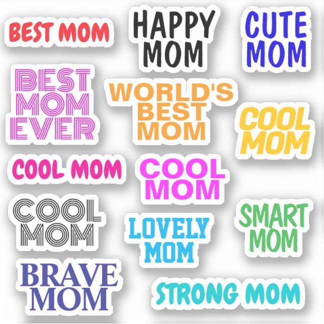 De beaux mots pour maman Cool | Stickers mignons (Devant)