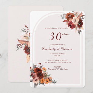 De Boda Vintage Naranja 30 Aniversario Invitation