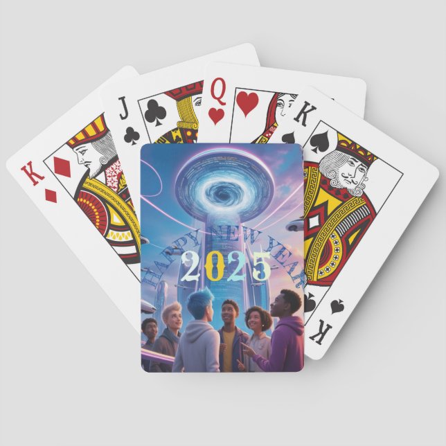 De Cartes Bonne nouvelle année 2025 jeu carte (dos)