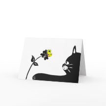 De chat blanc de carte de voeux n'importe quand à